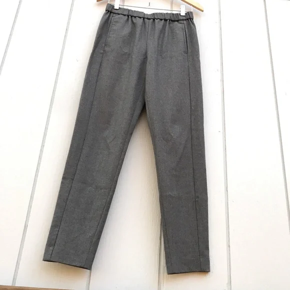 Theory Thorene Soft Wool Flannel Jogger Pants Straight Leg